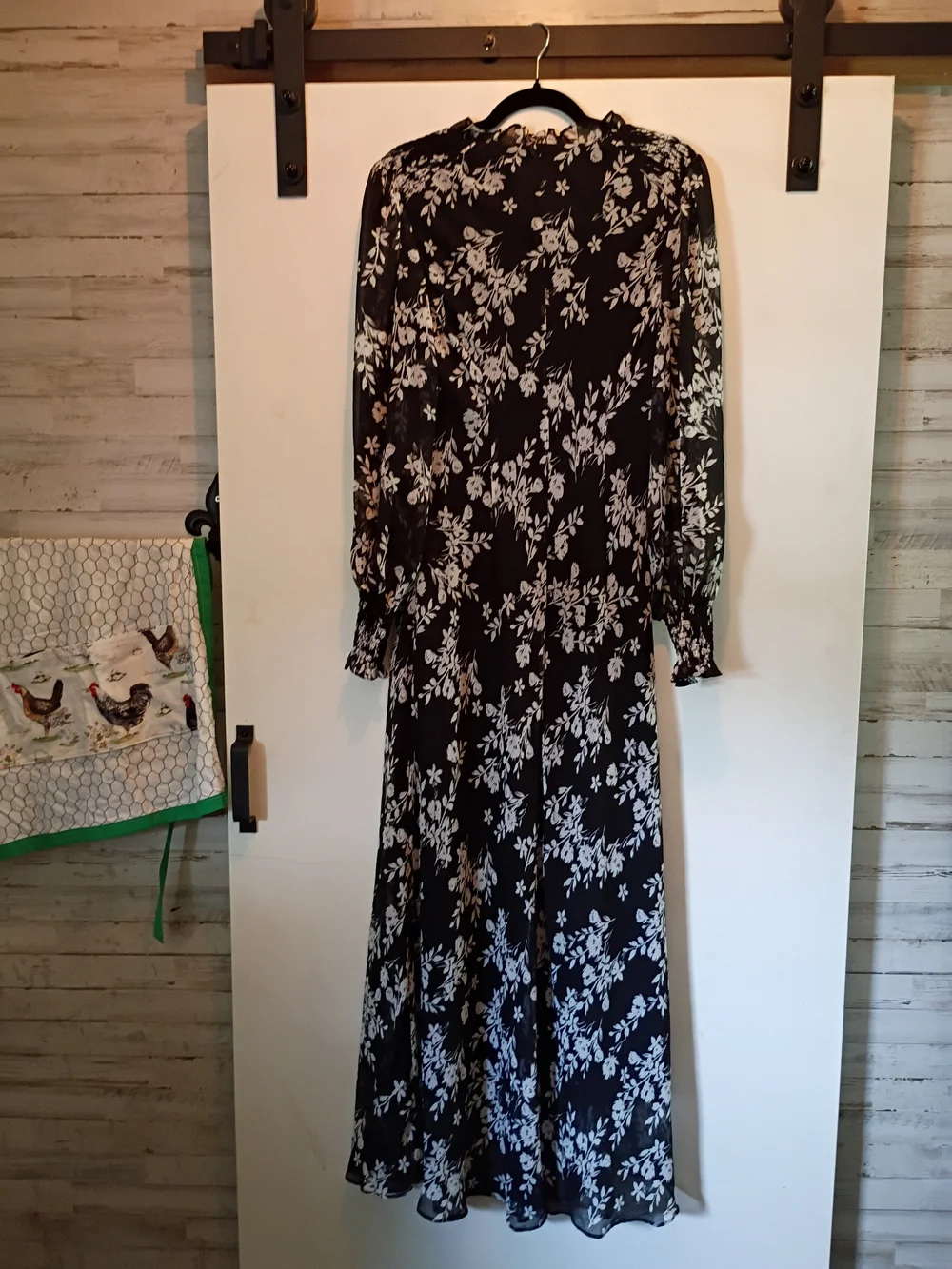 Calvin Klein Black Maxi Dress with Light Blue Floral Print - Picture 11 of 13